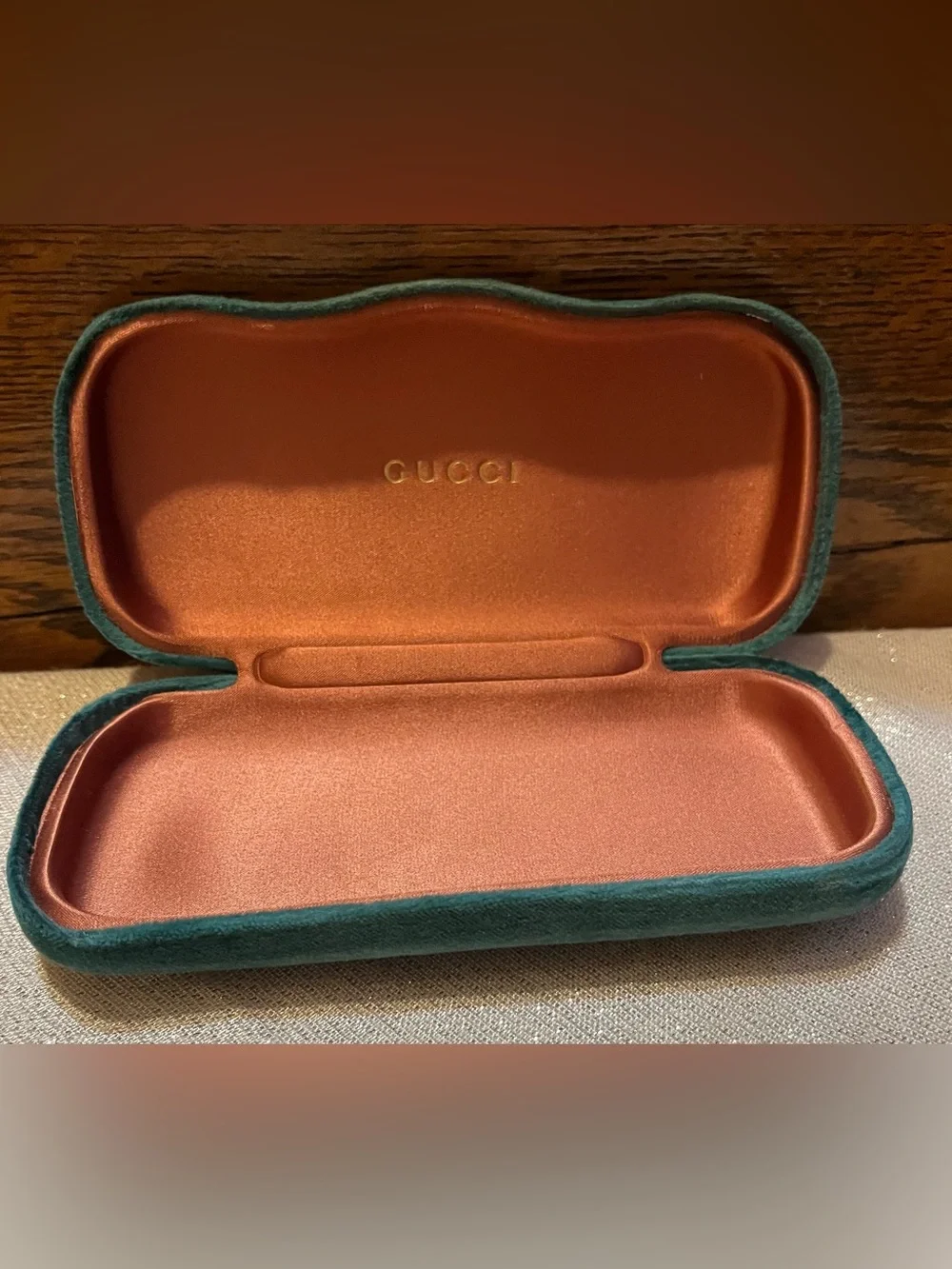 Gucci Velvet Glasses Case + Gucci Cream Reusable Small Cotton Tote Bag Bundle
